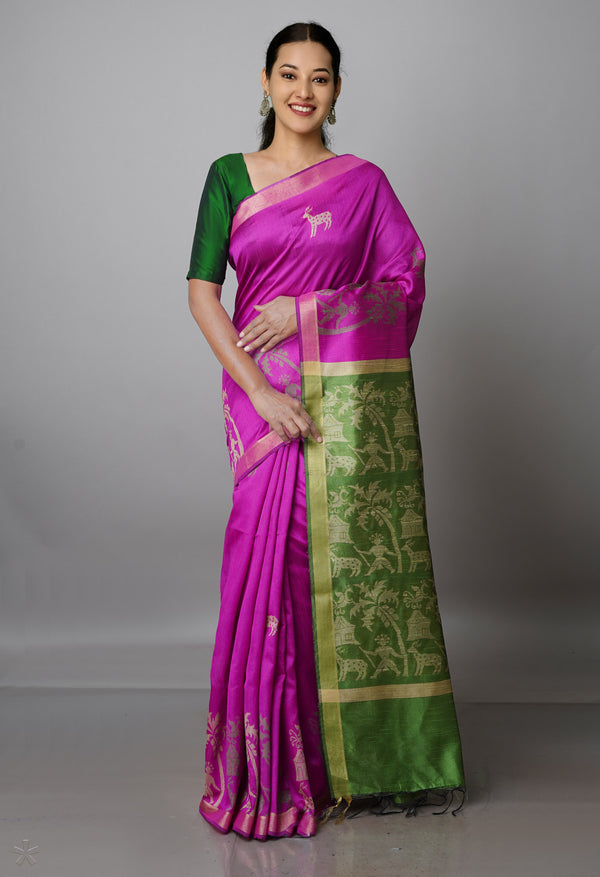 Pink  Dupion  Silk Saree-UNM69769