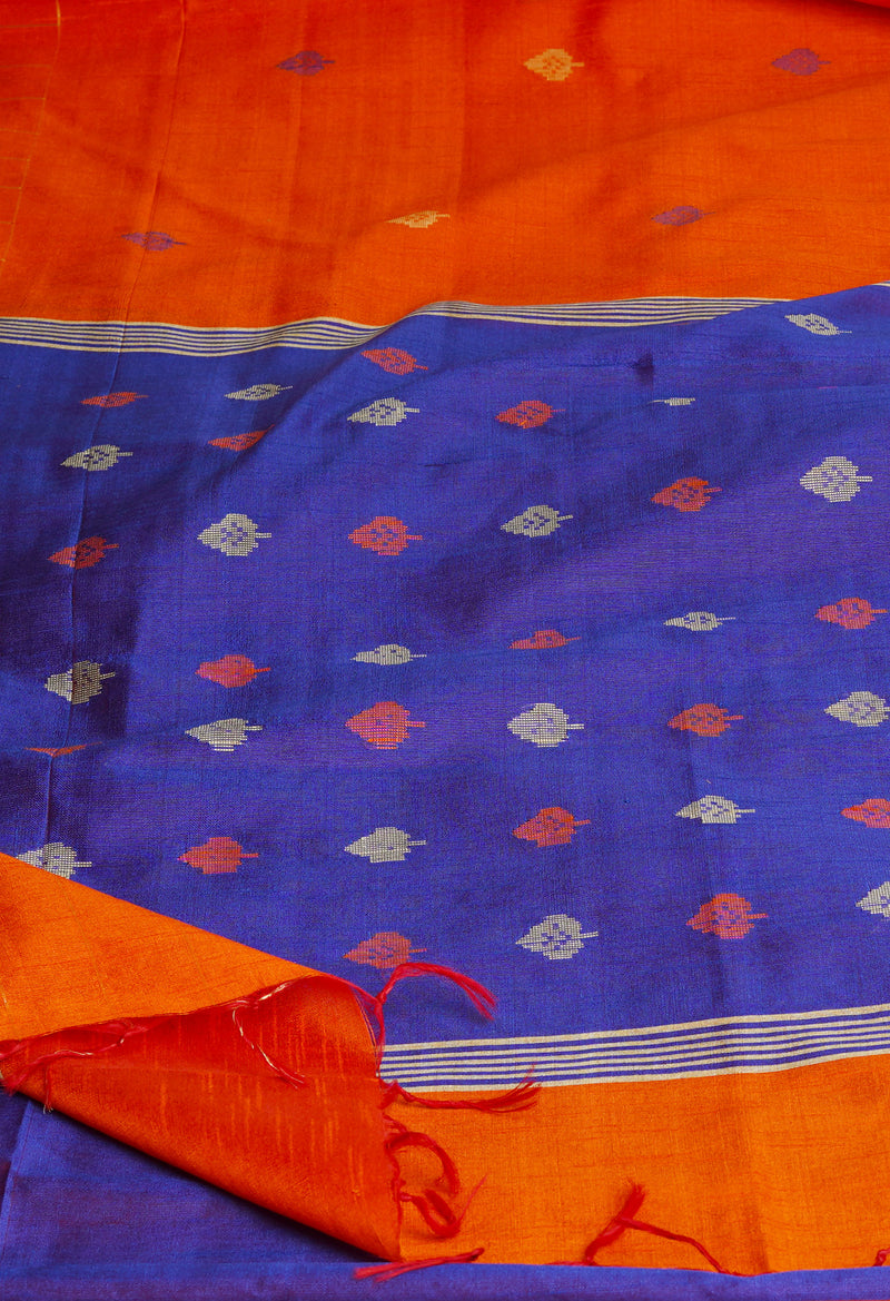 Squash Orange  Dupion  Silk Saree-UNM69770