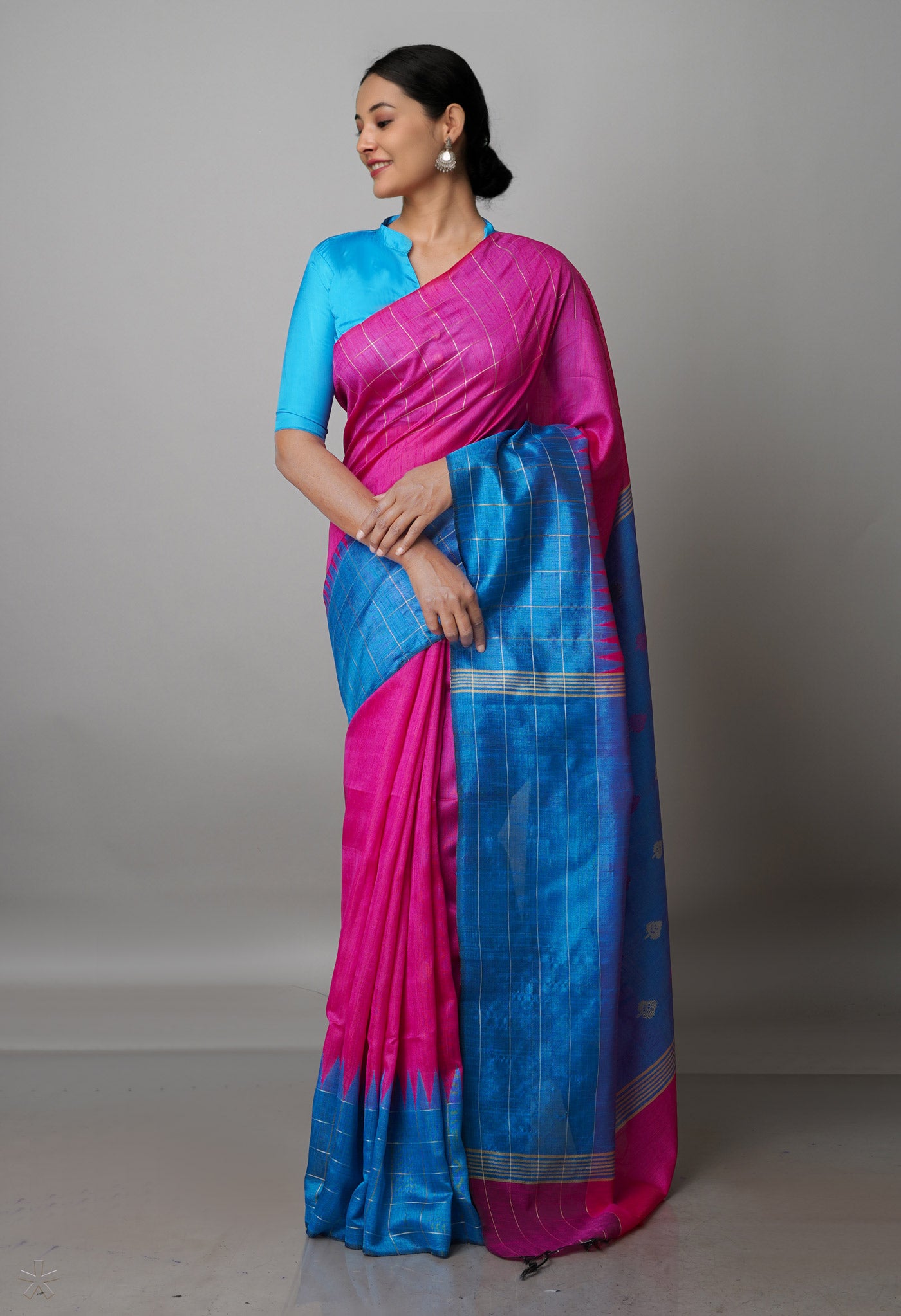 Pink  Dupion  Silk Saree-UNM69773