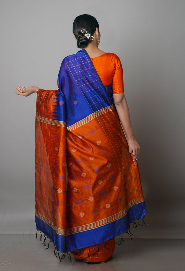 Dark Blue  Dupion  Silk Saree-UNM69776