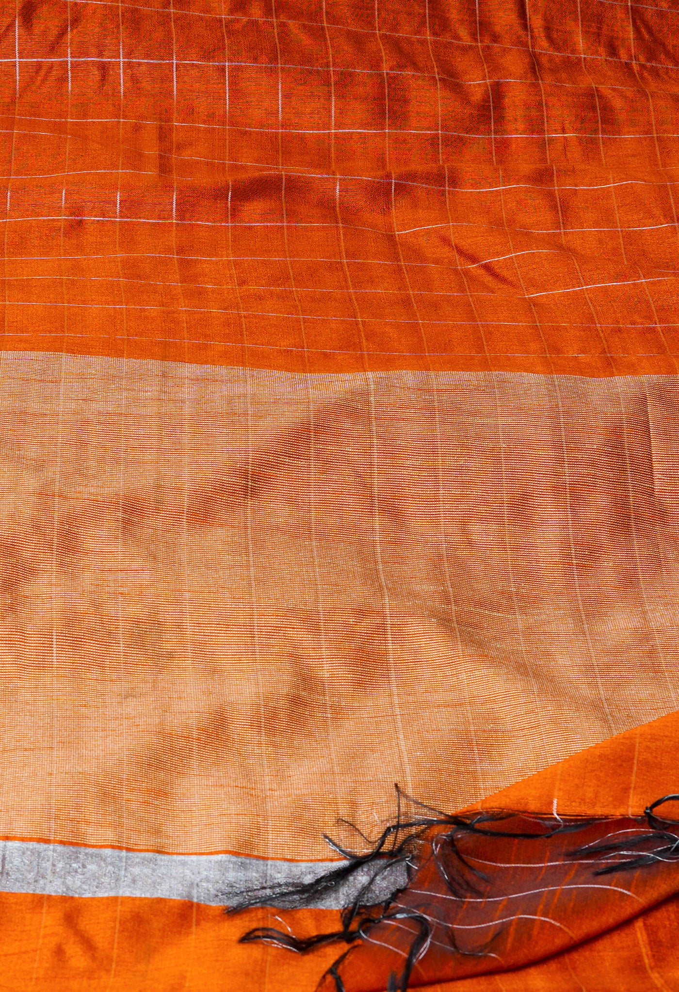 Squash Orange  Dupion  Silk Saree-UNM69815
