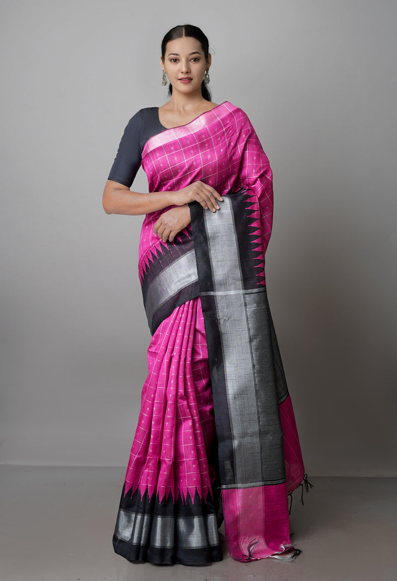 Pink  Dupion  Silk Saree-UNM69824