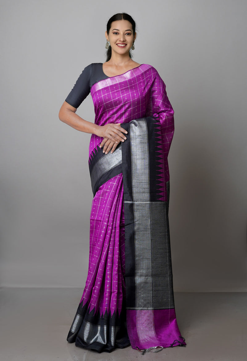 Purple  Dupion  Silk Saree-UNM69829