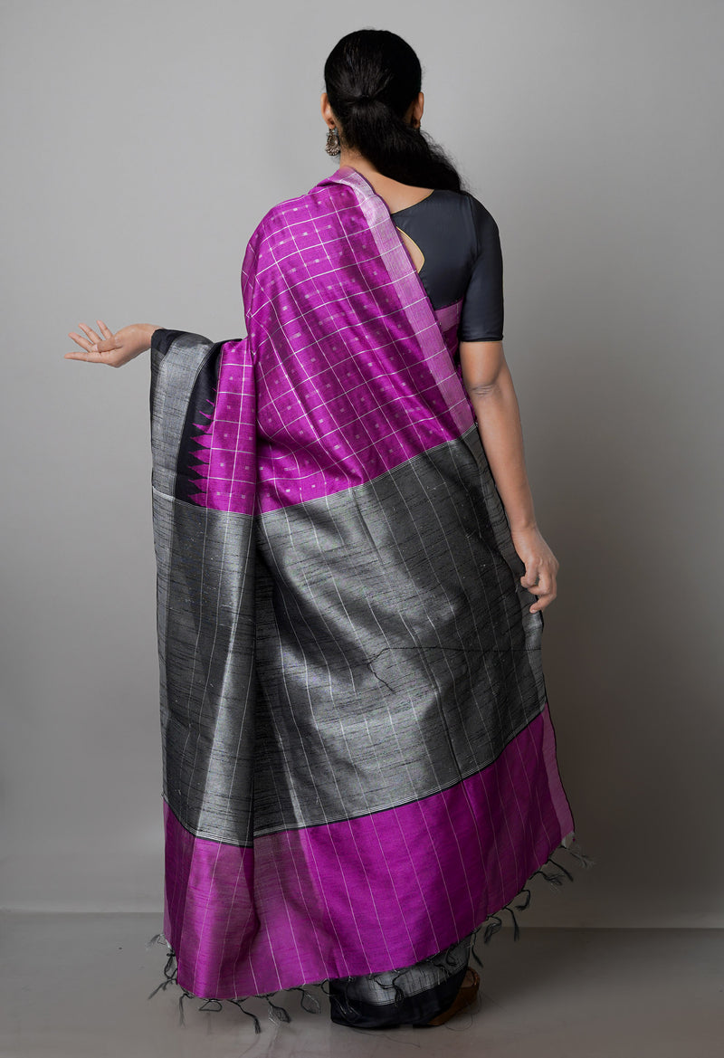 Purple  Dupion  Silk Saree-UNM69829