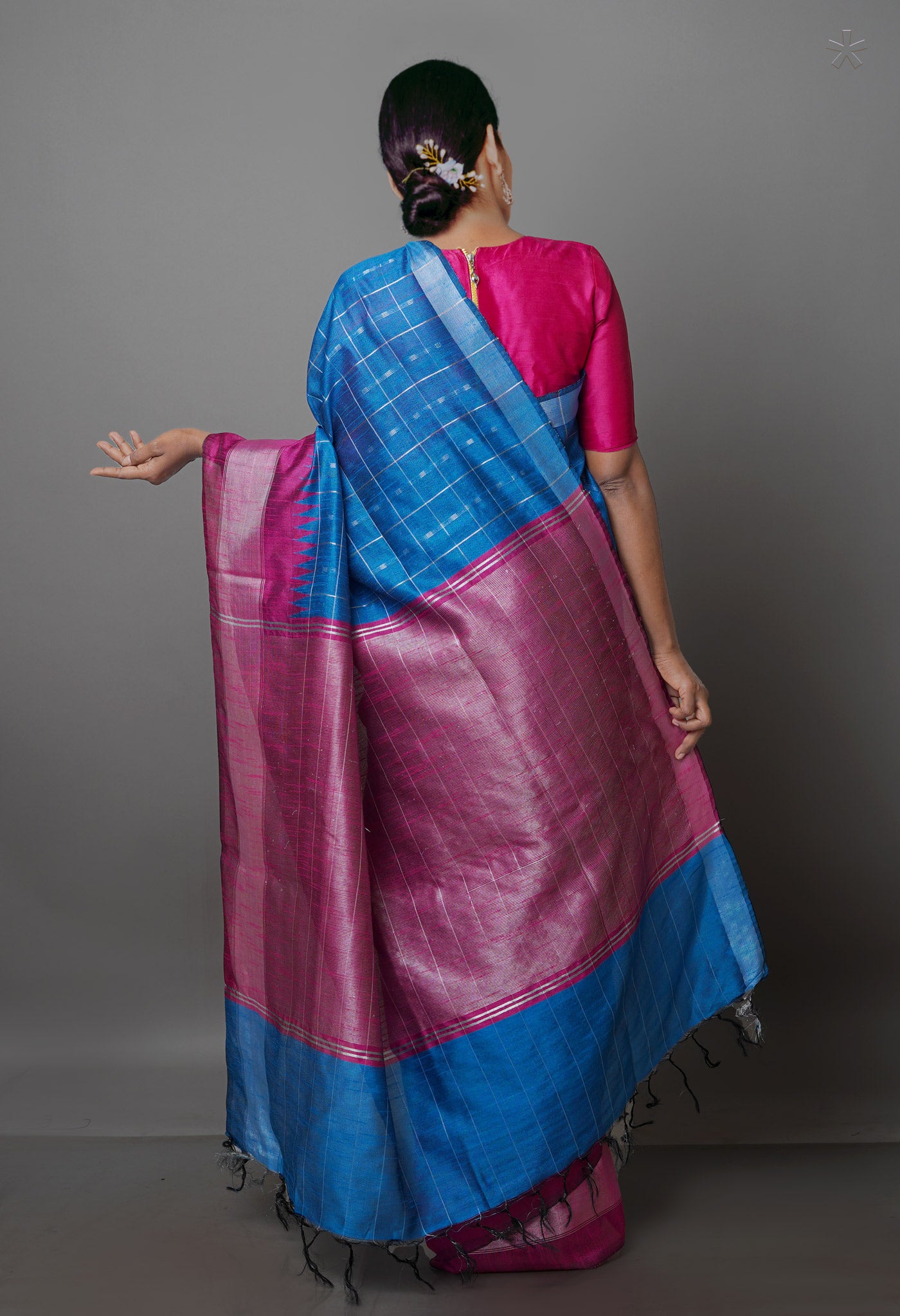 Blue  Dupion  Silk Saree-UNM69831