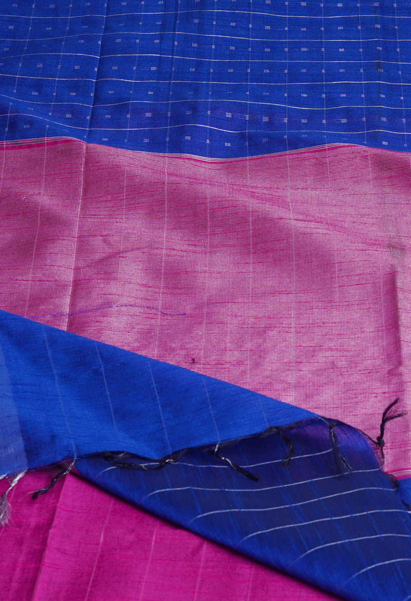 Dark Blue  Dupion  Silk Saree-UNM69832