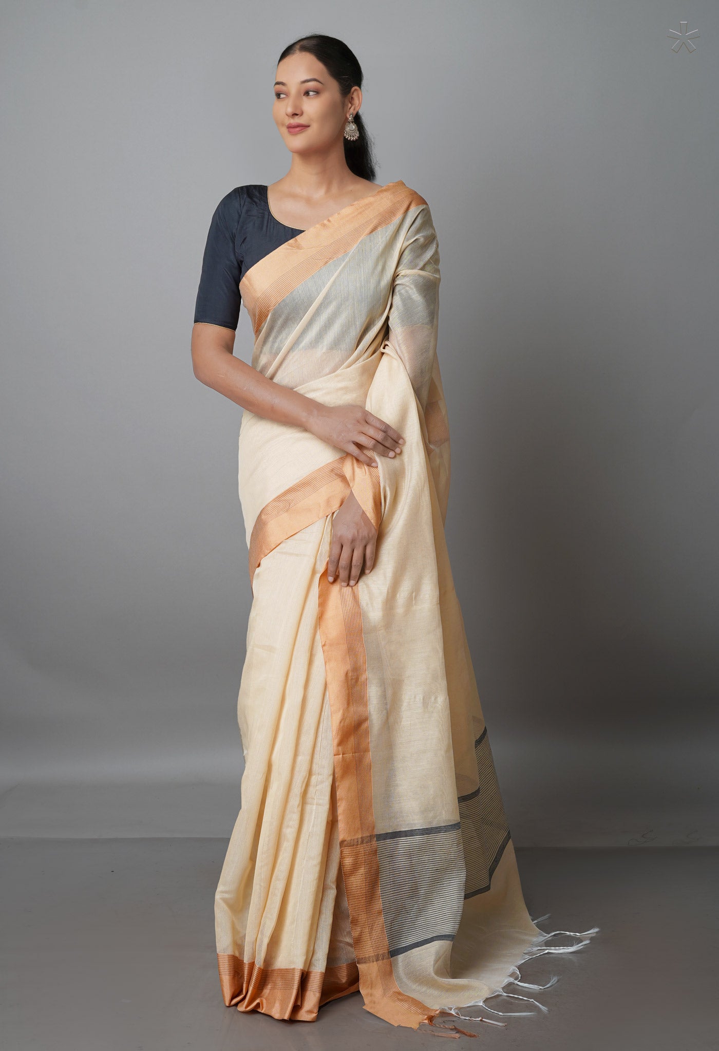 Cream  Chanderi  Sico Saree-UNM69835