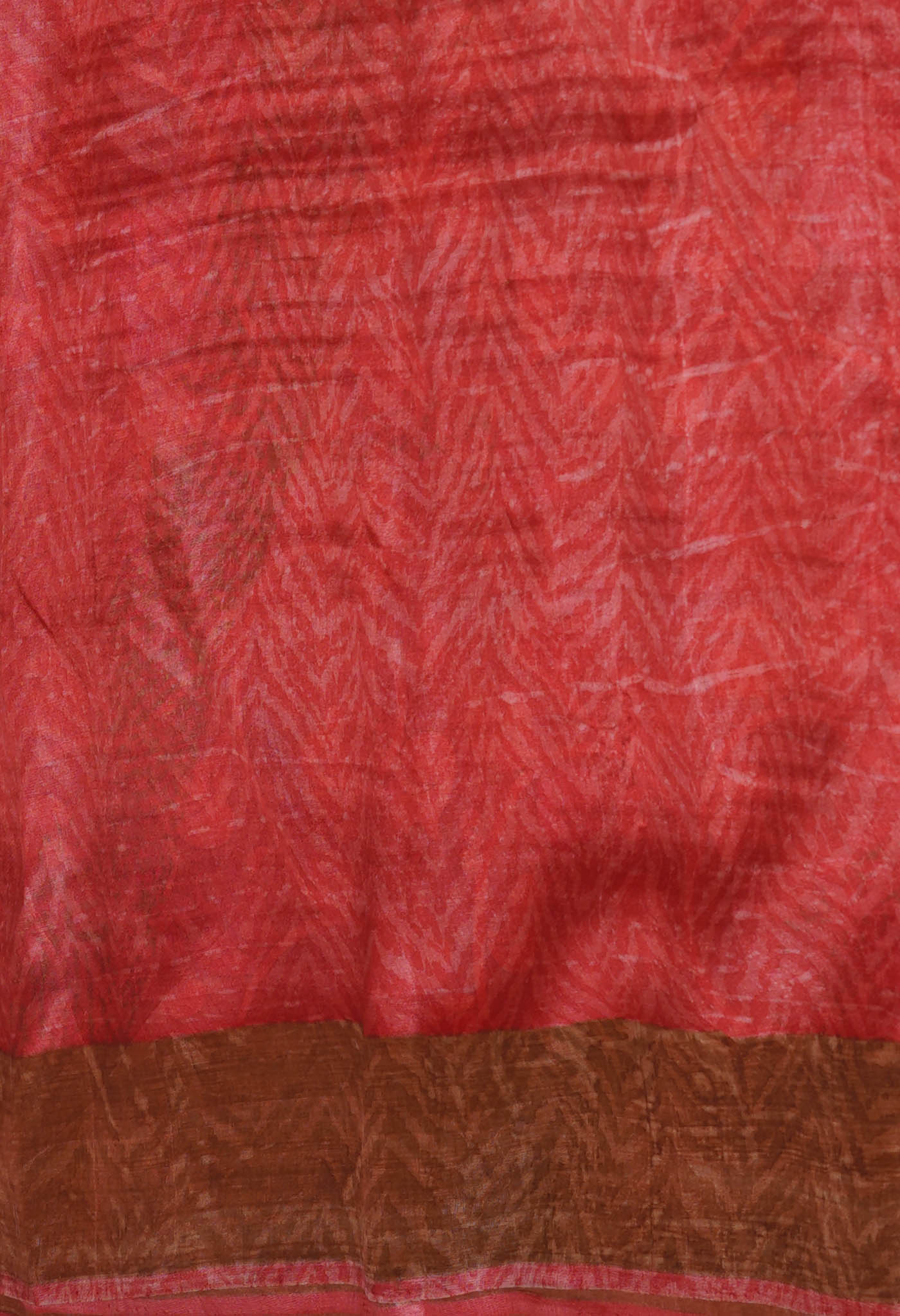 Peach Pink  Pure Handloom Bengal Tussar Kalamkari Printed Silk Saree-UNM69870