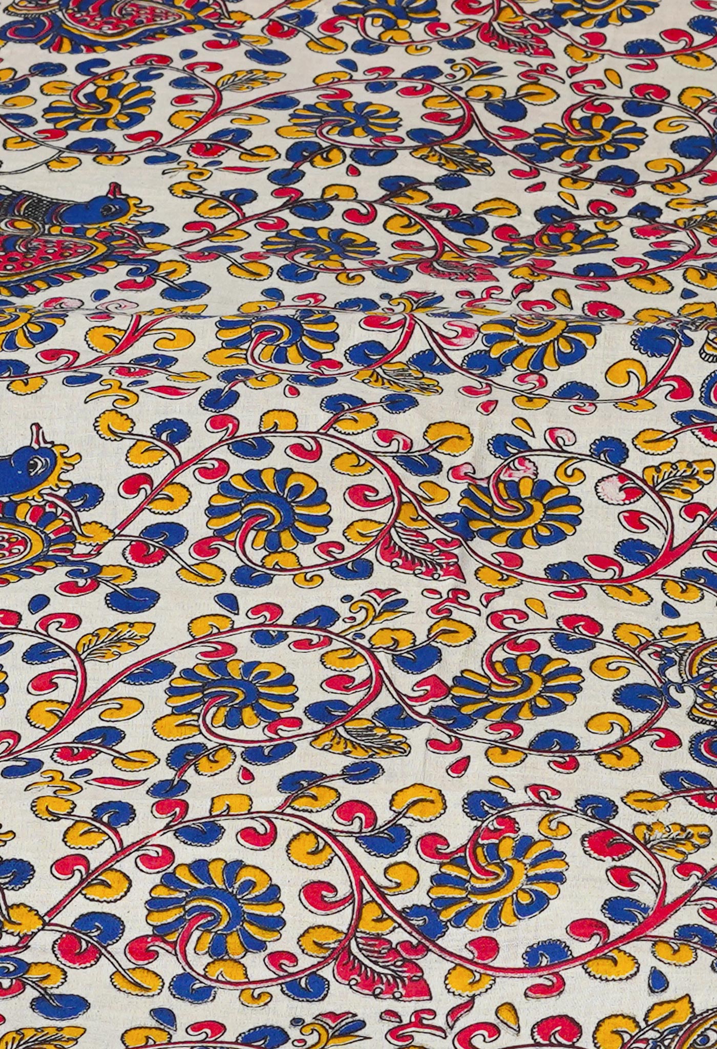 Red Pure Block Printed Kota Cotton Saree