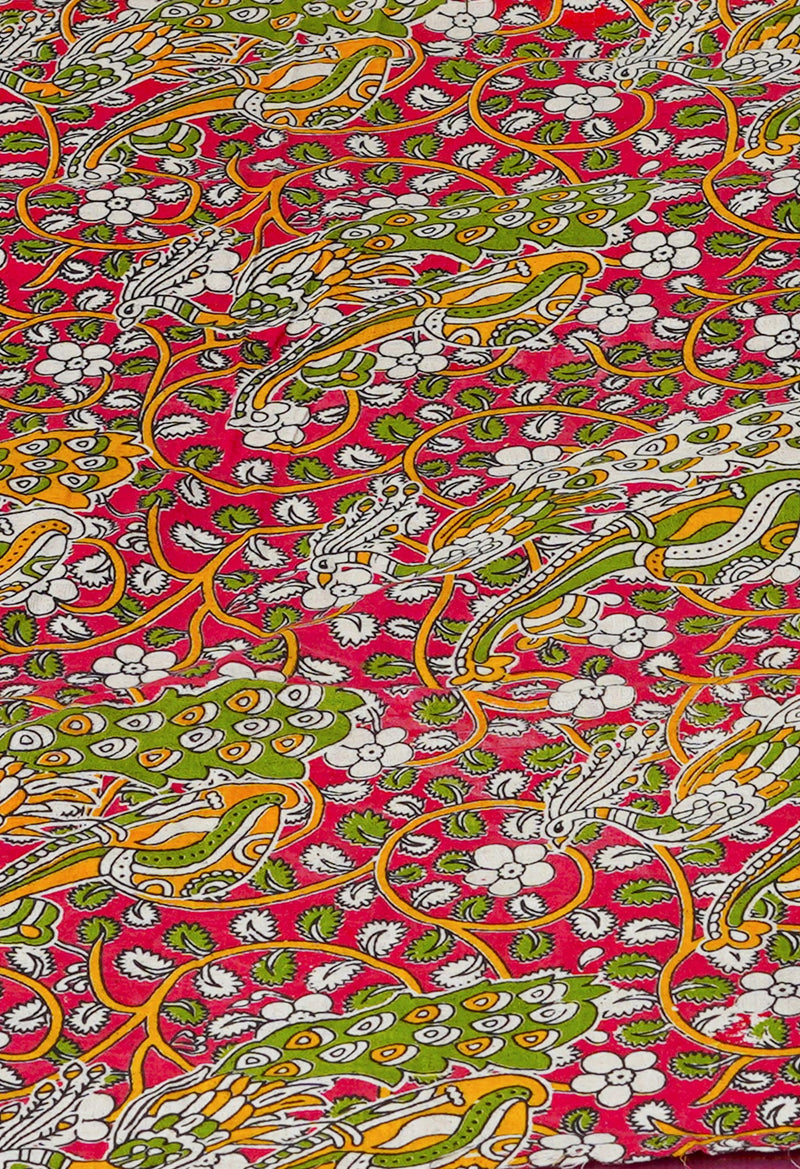Red Pure  Block Printed Kota Cotton Saree-UNM69945