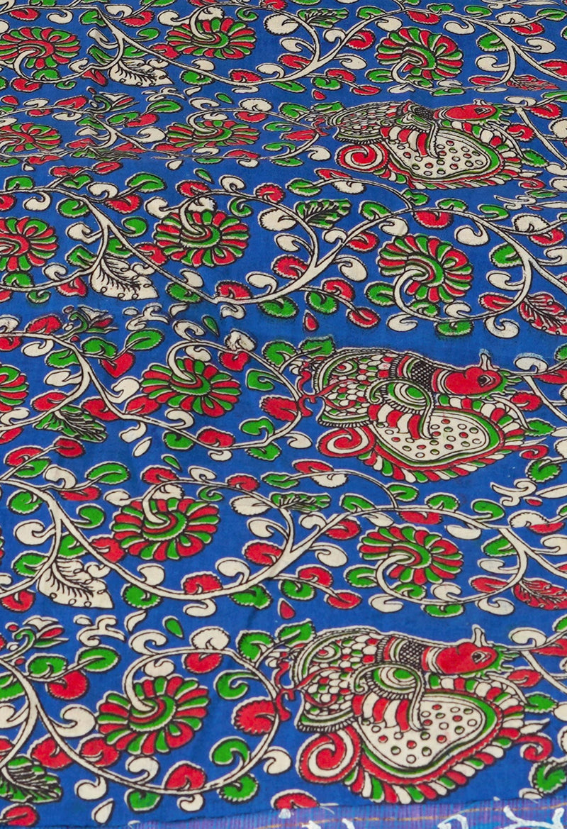 Peach Red Pure  Block Printed Kota Cotton Saree-UNM69957