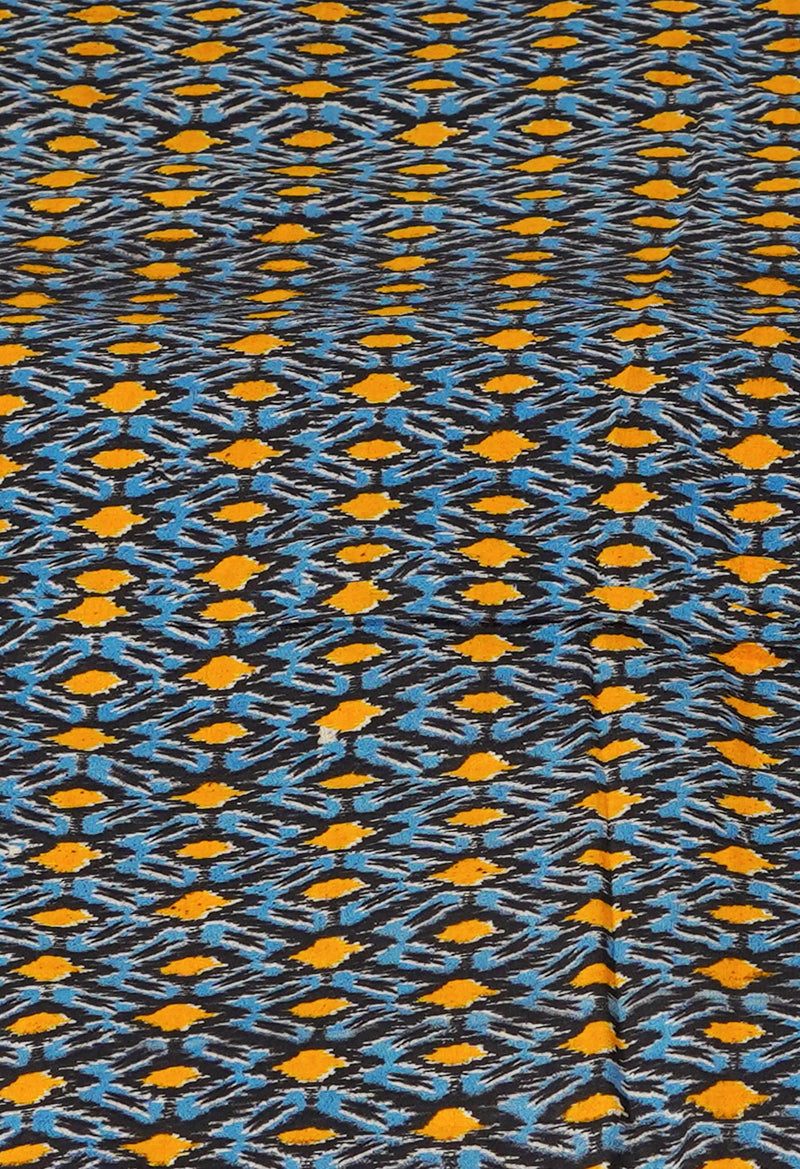 Dark Blue Pure  Block Printed Kota Cotton Saree-UNM69962