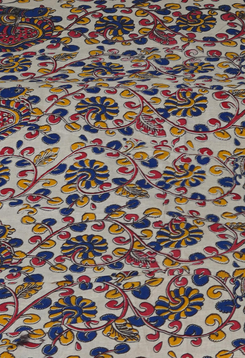 Yellow Pure  Block Printed Kota Cotton Saree-UNM69970