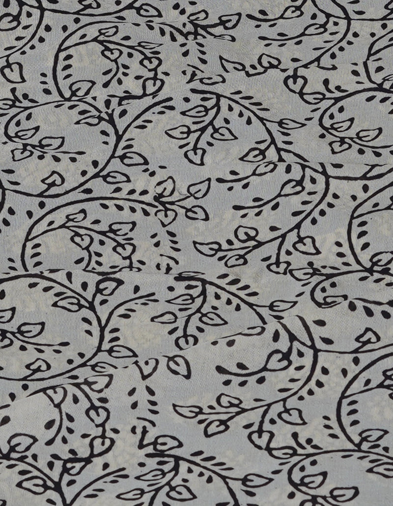 Blue-Cream Pure  Preet Bagru Chanderi Sico Saree-UNM69977