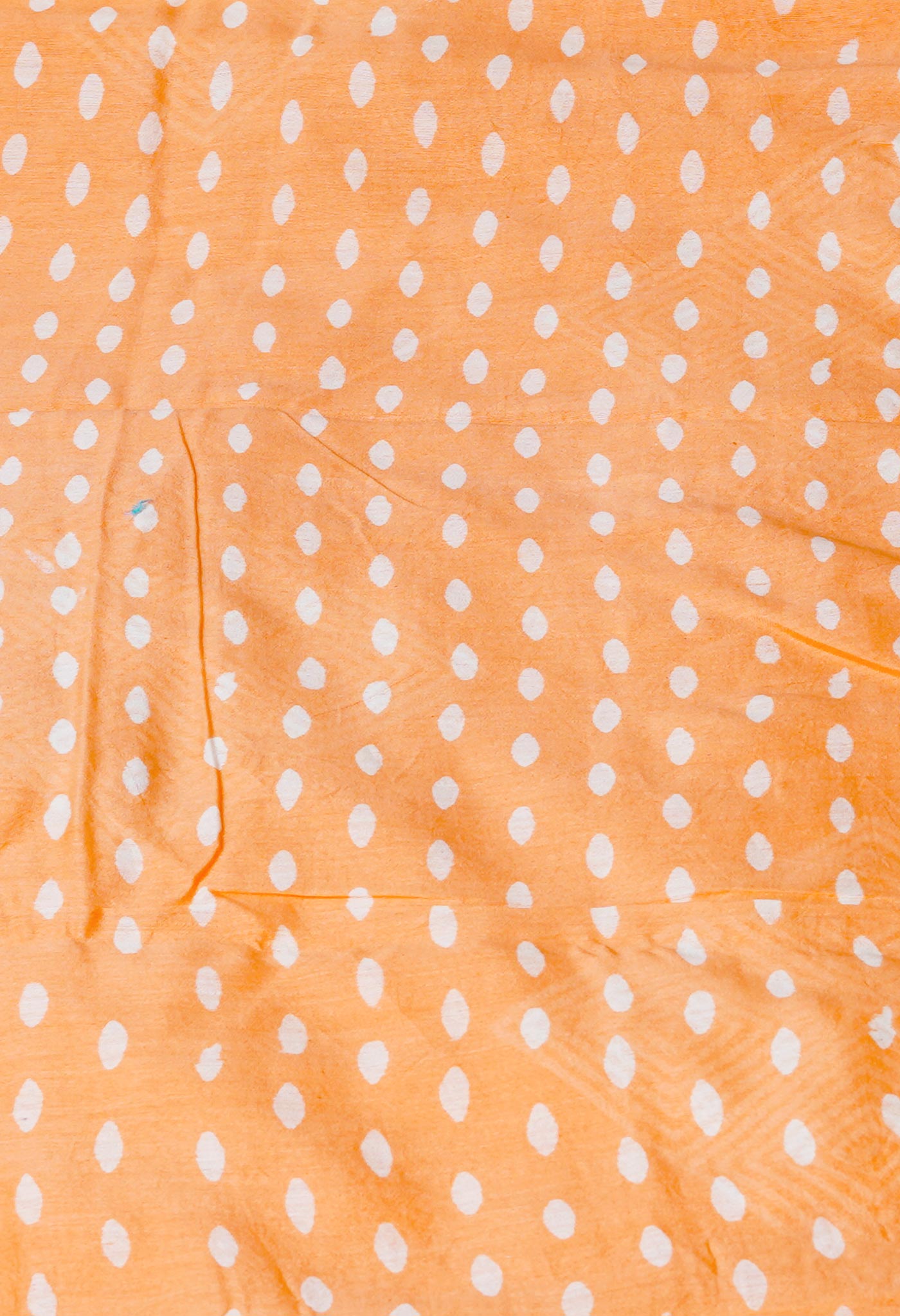 Peach-Orange Pure  Block Printed Chanderi Sico Saree-UNM69989