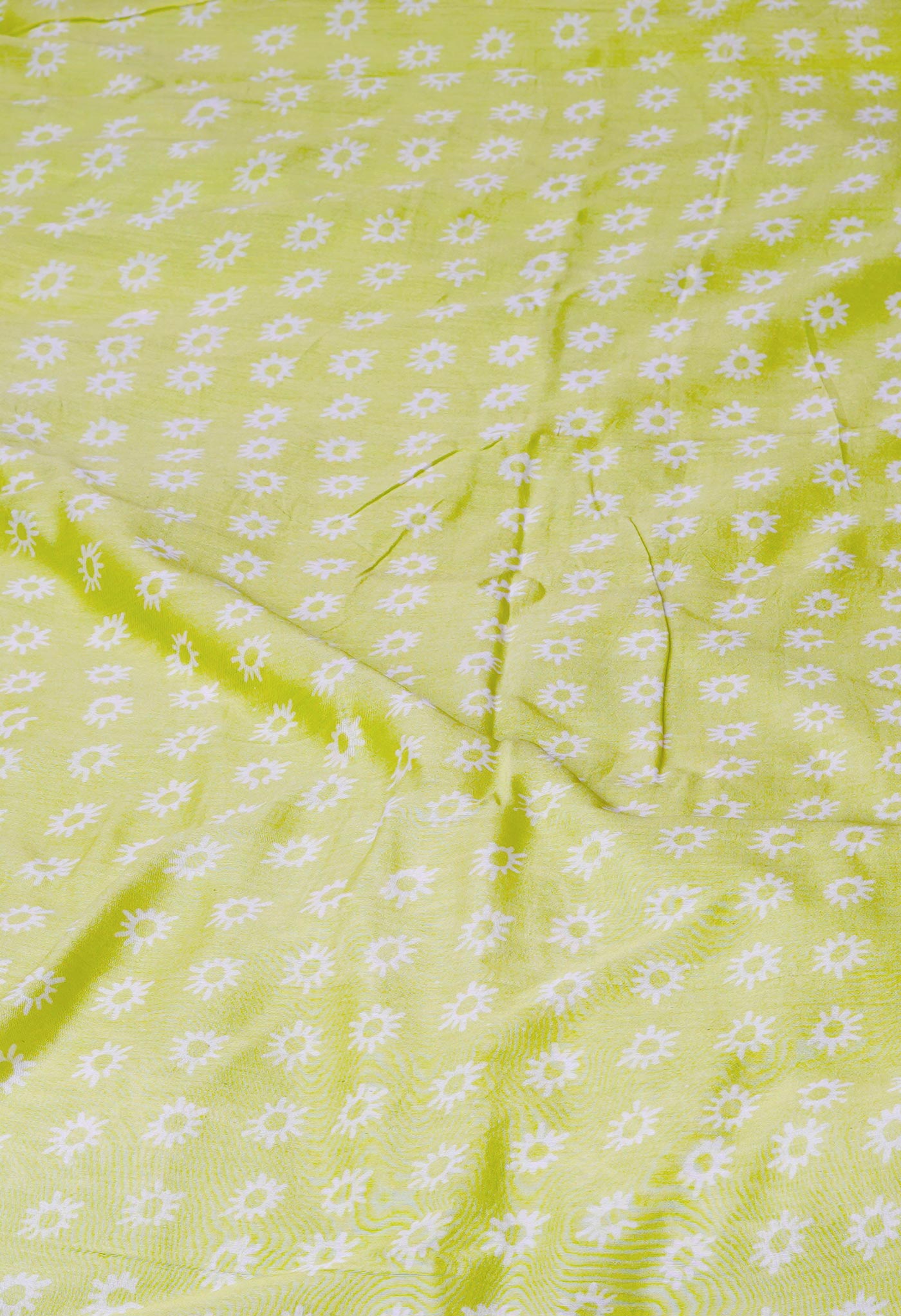 Light Green Pure  Block Printed Chanderi Sico Saree-UNM69992