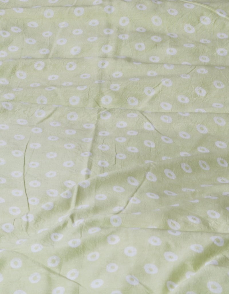 Light Green Pure  Block Printed Chanderi Sico Saree-UNM70001