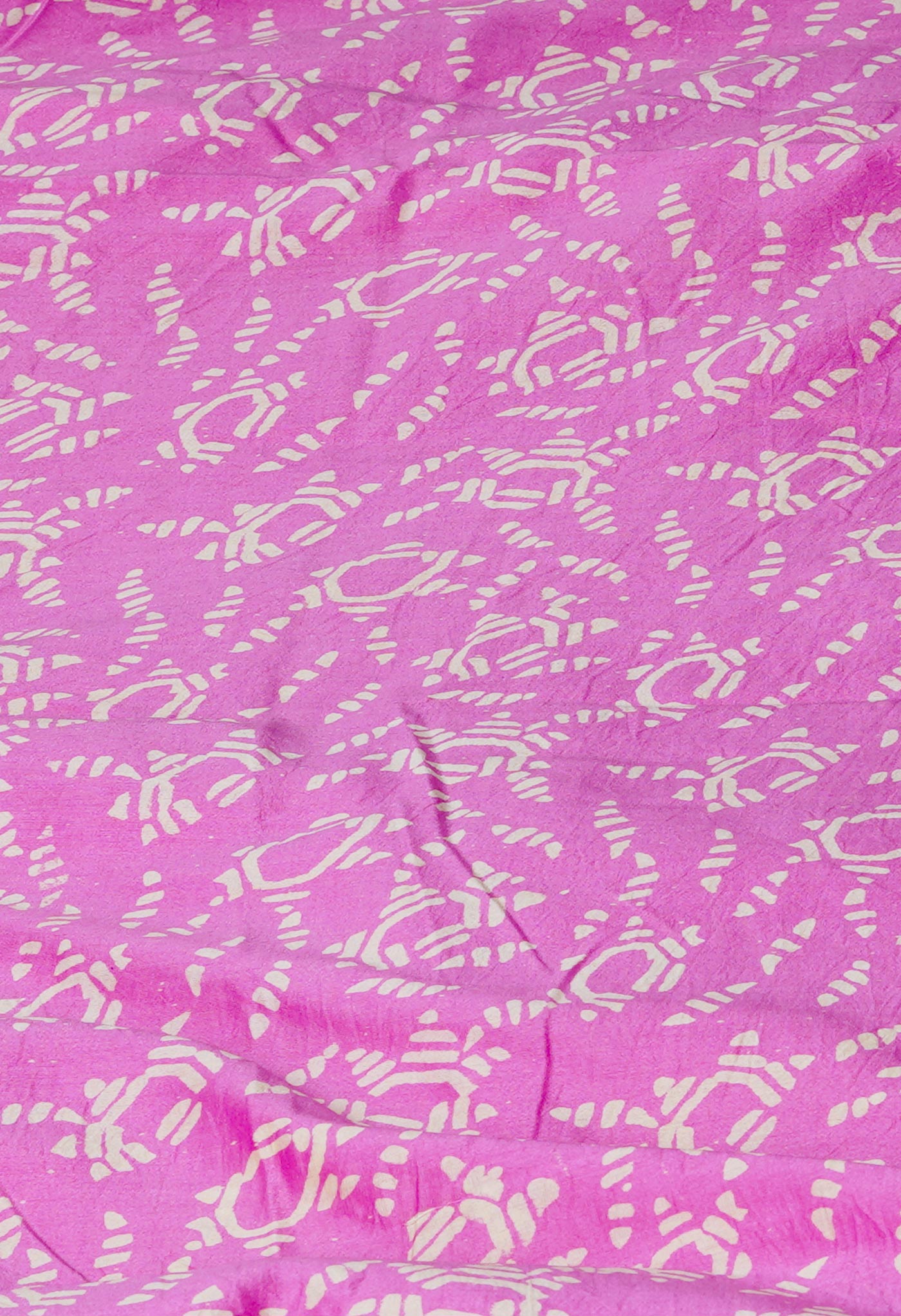 Pink Pure  Block Printed Chanderi Sico Saree-UNM70017