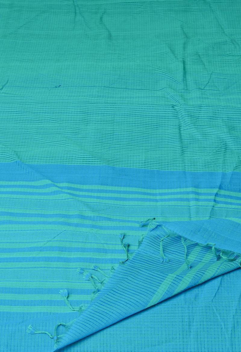 Sea Green Pure  Handloom Mangalagiri Cotton Saree-UNM70029