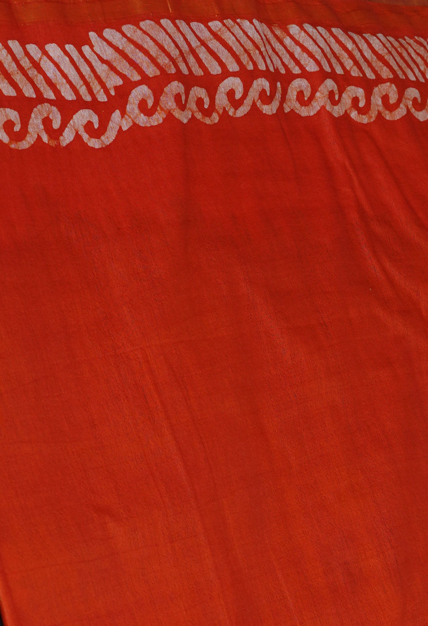 Black-Orange Pure  Batik Chanderi Silk Saree-UNM70041