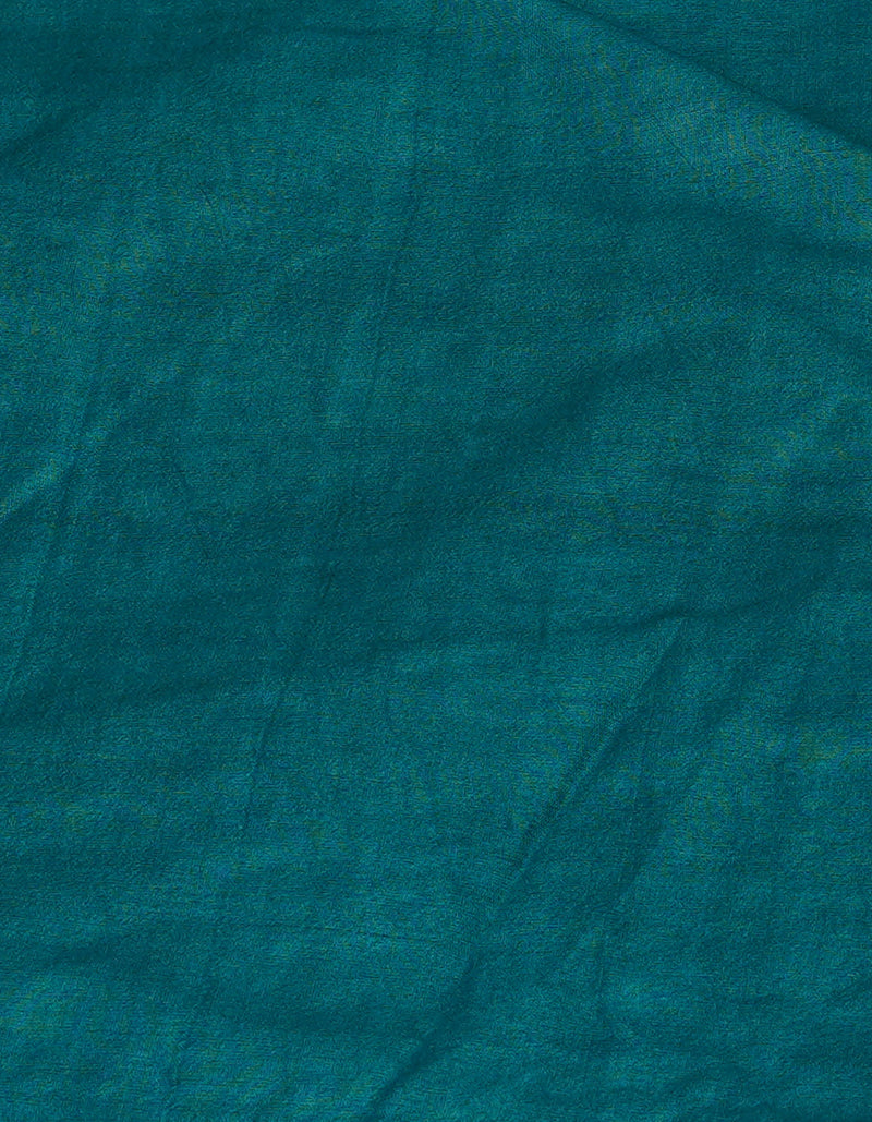 Turquoise Blue Pure  Batik Chanderi Silk Saree-UNM70089