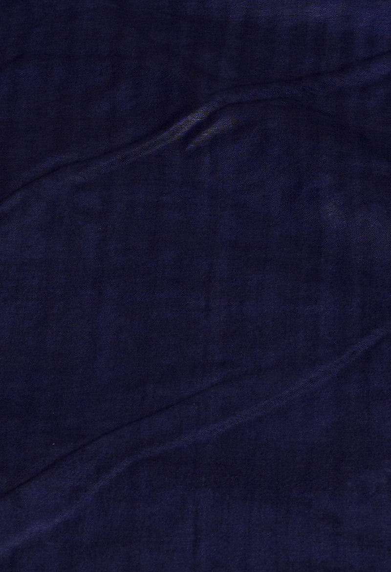Navy Blue Pure  Batik Chanderi Silk Saree-UNM70090
