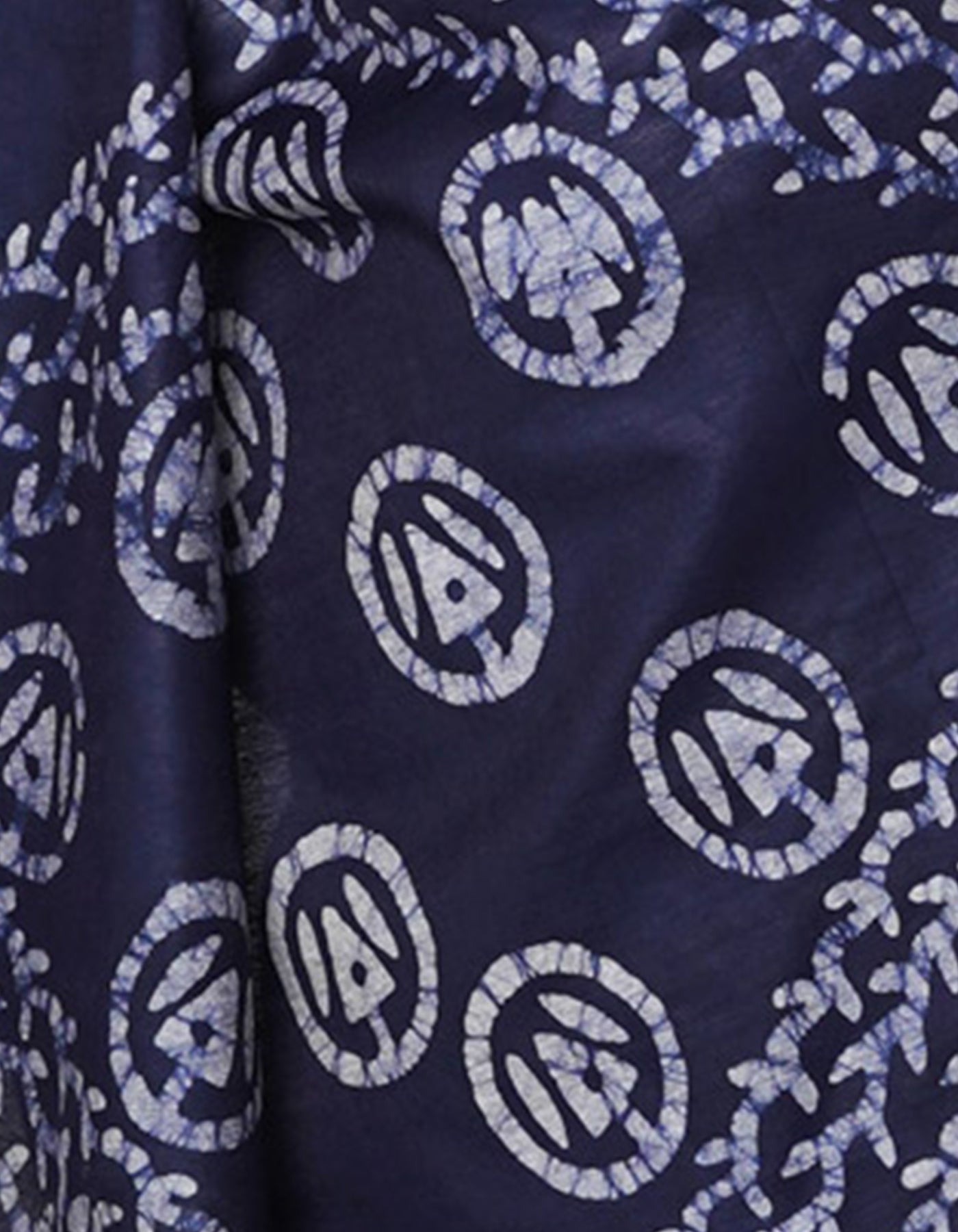 Navy Blue Pure  Batik Chanderi Silk Saree-UNM70109