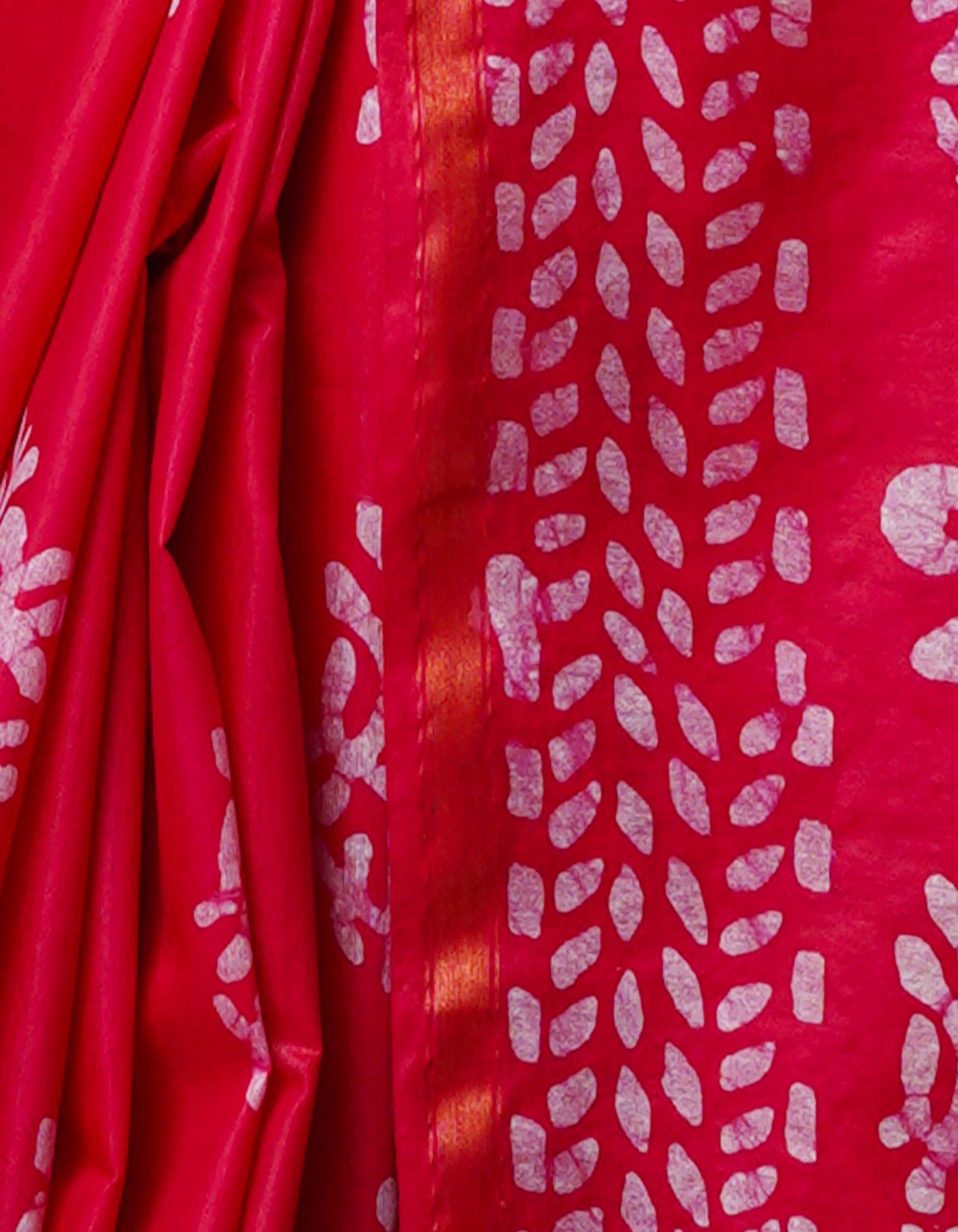 Pink Pure  Batik Chanderi Silk Saree-UNM70110