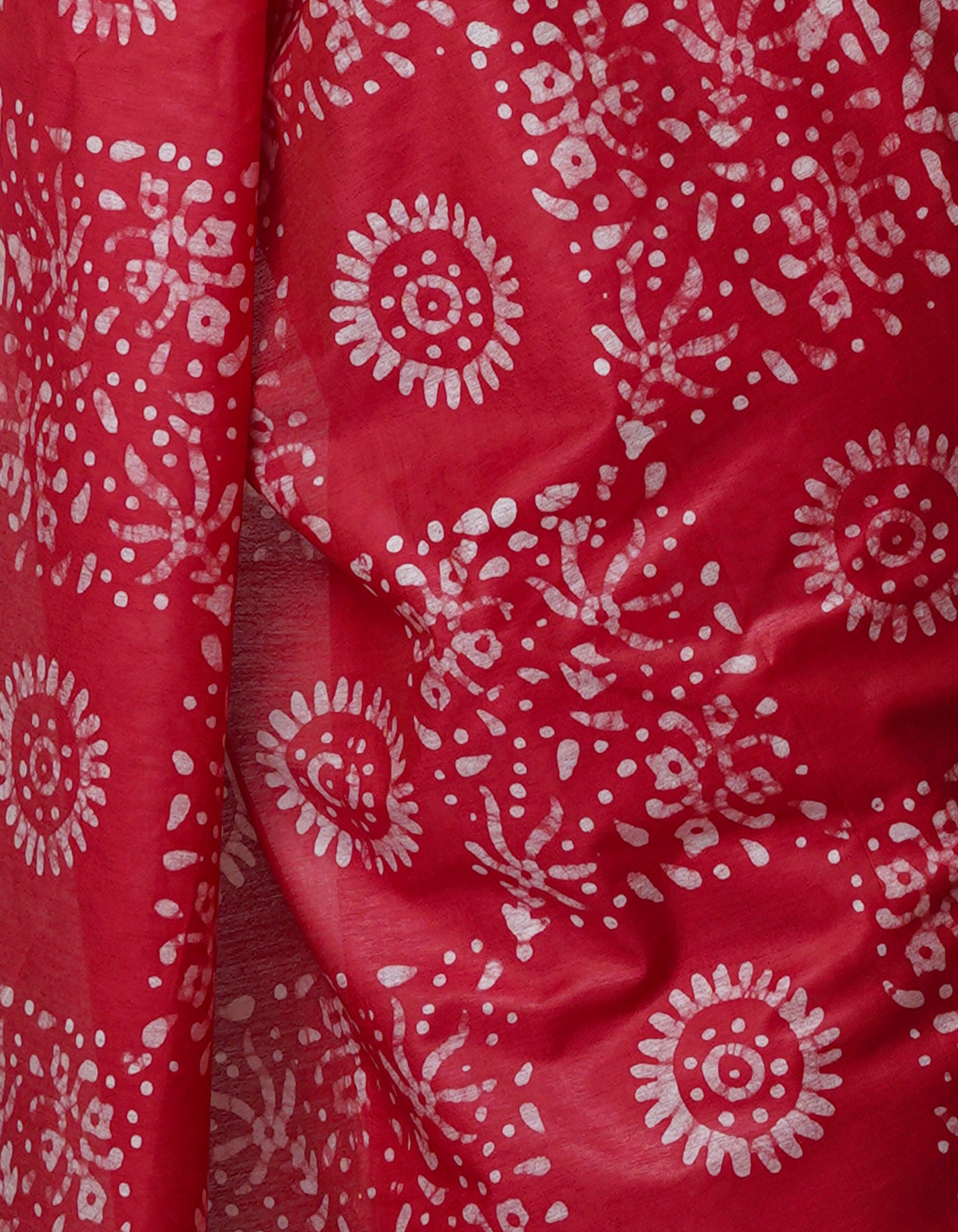 Pink Pure  Batik Chanderi Silk Saree-UNM70113