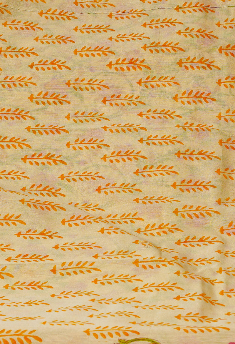 Cream Pure Handloom Chanderi  Sico Saree-UNM70118