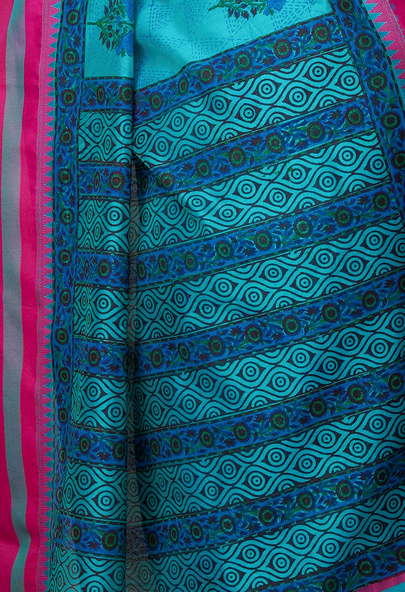 Sky Blue Pure Handloom Chanderi  Sico Saree-UNM70124