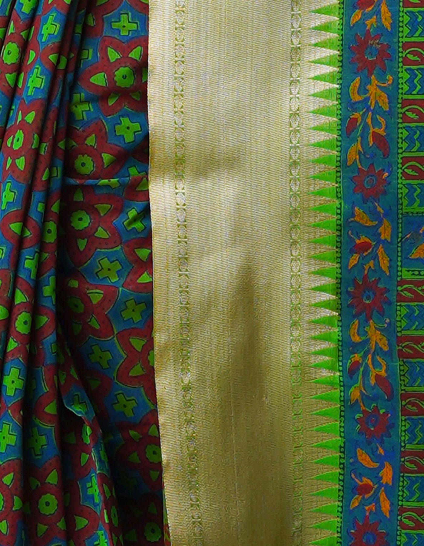 Multi Pure Handloom Chanderi  Sico Saree-UNM70128