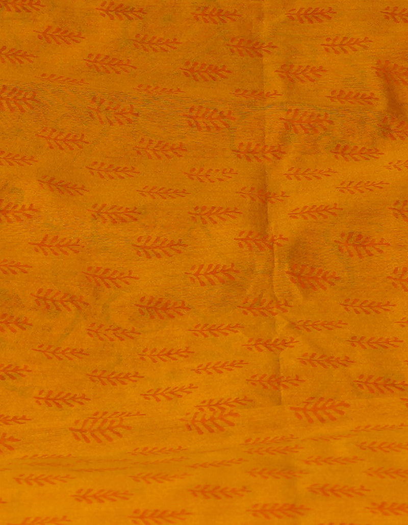Turmeric Yellow Pure Handloom Chanderi  Sico Saree-UNM70129