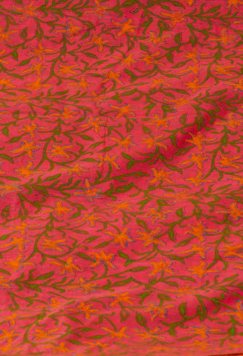 Imperial Red Pure Handloom Chanderi  Sico Saree-UNM70131
