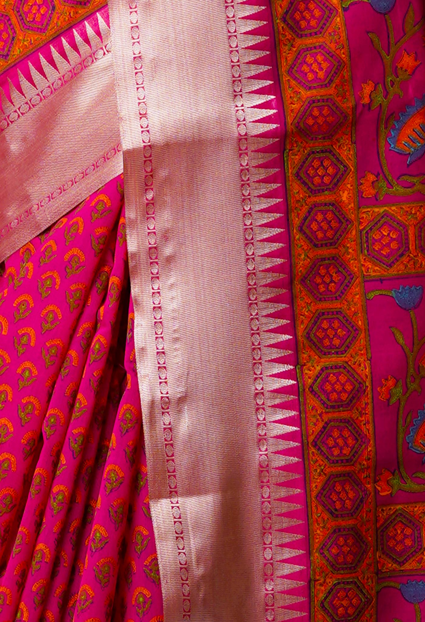 Pink Pure Handloom Chanderi Sico Saree