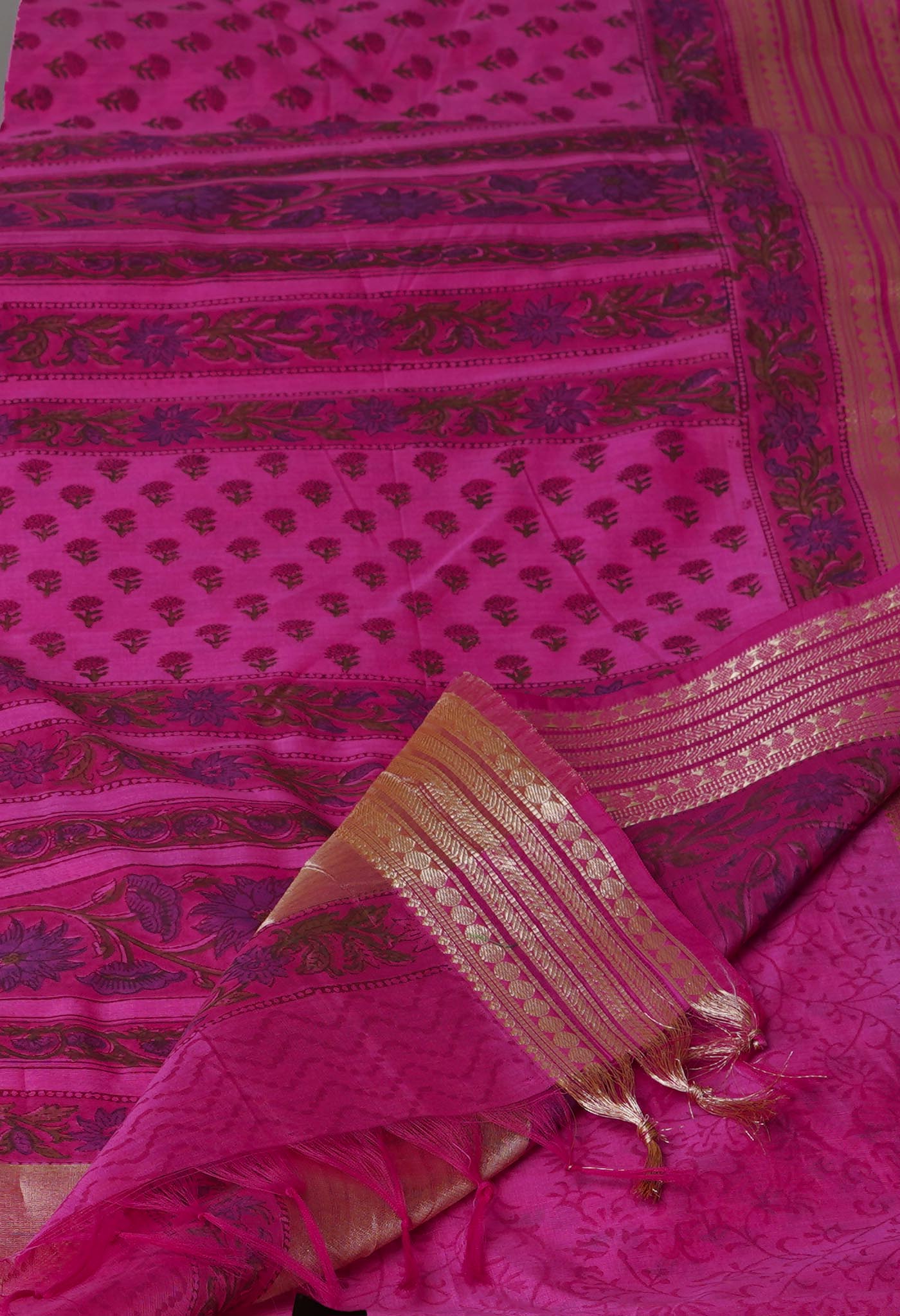 Pink Pure Handloom Chanderi Sico Saree