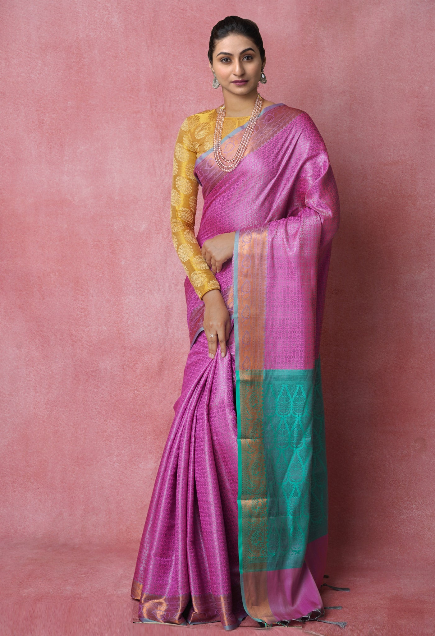 Pink  Fancy Banarasi Silk Saree-UNM70142