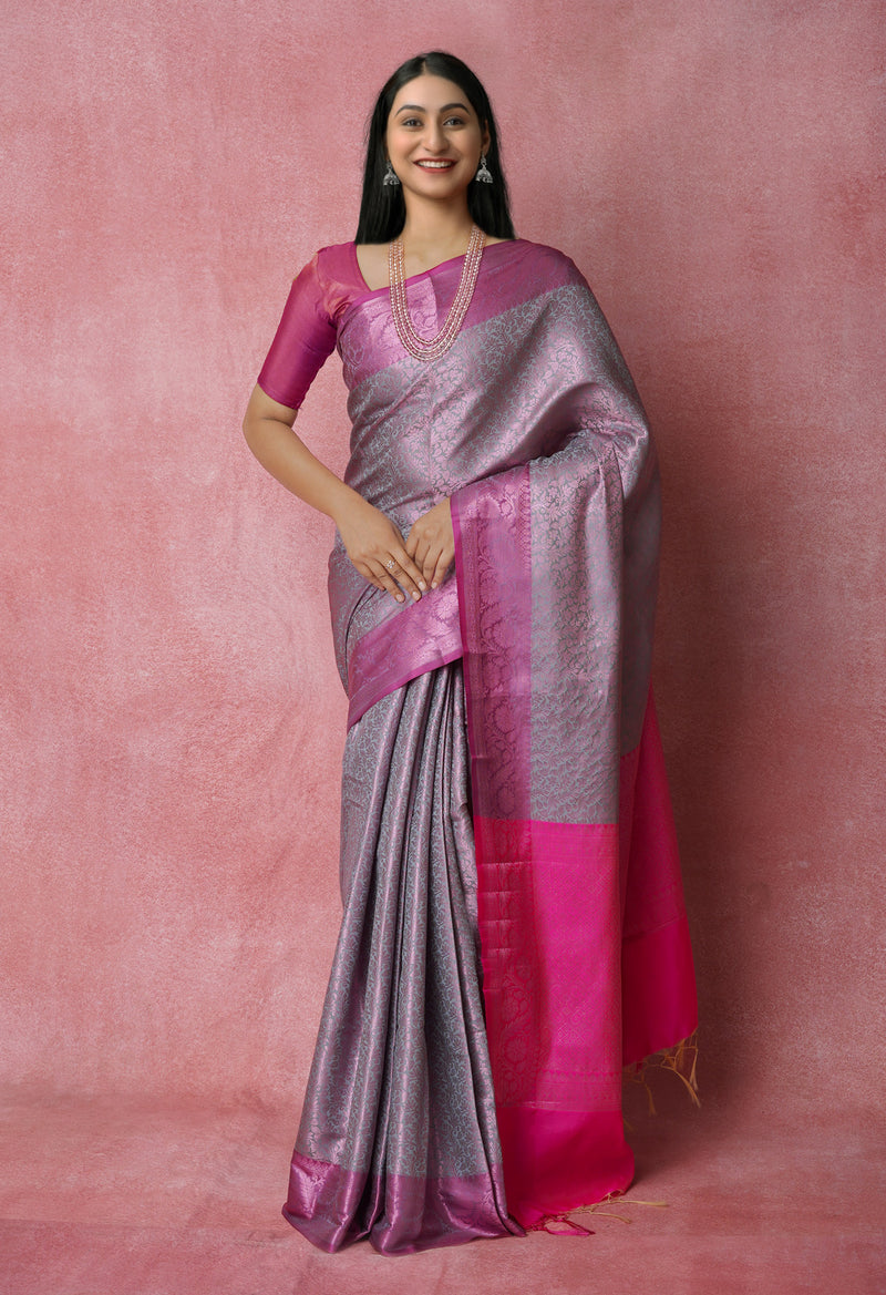Blue  Fancy Banarasi Silk Saree-UNM70143