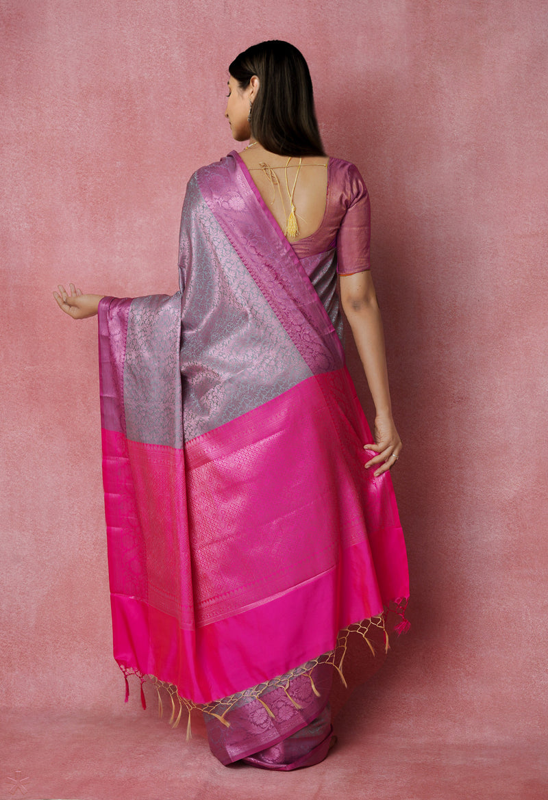 Blue  Fancy Banarasi Silk Saree-UNM70143