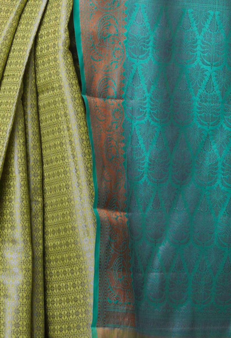 Moss Green  Fancy Banarasi Silk Saree-UNM70145