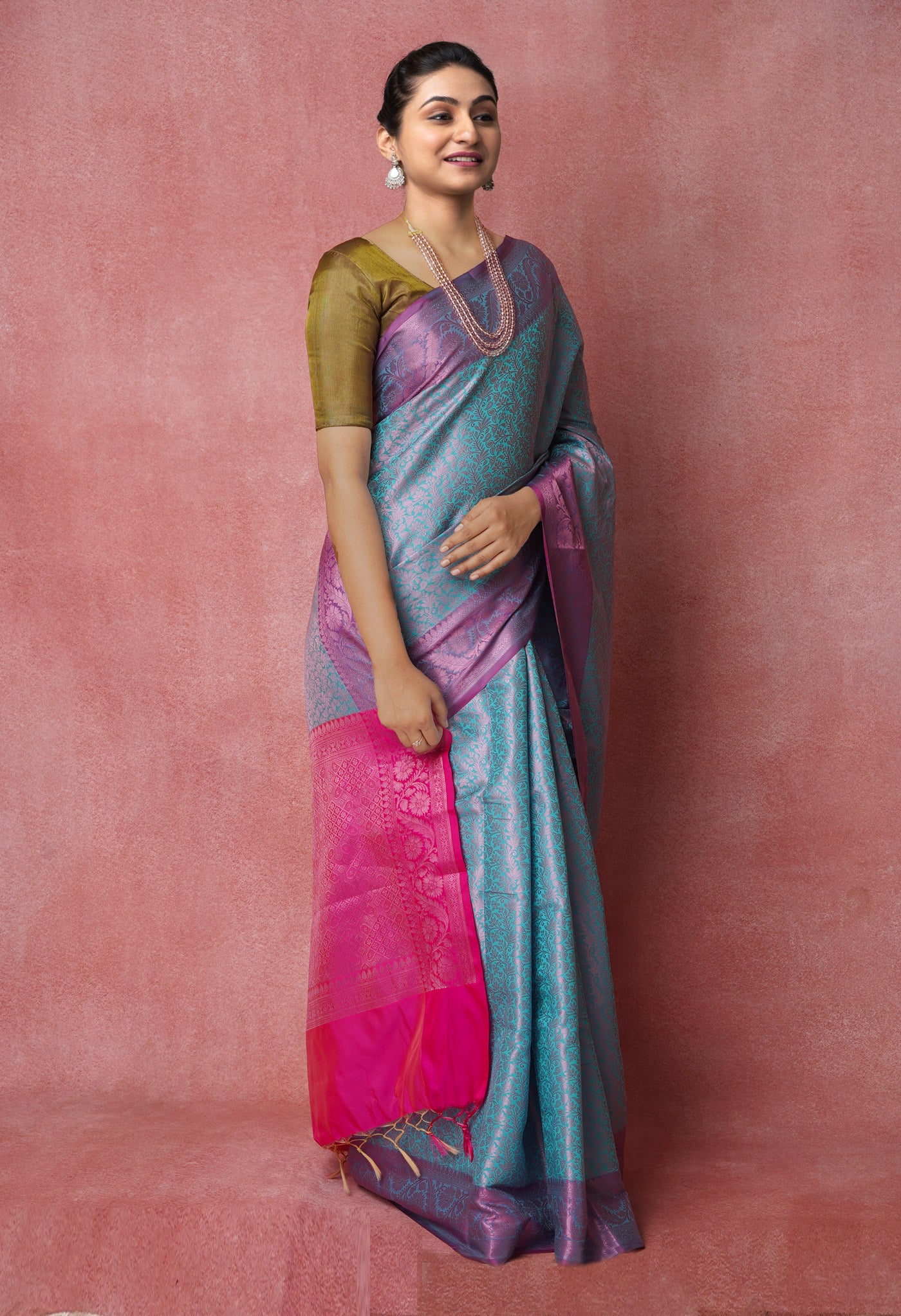 Blue  Fancy Banarasi Silk Saree-UNM70149
