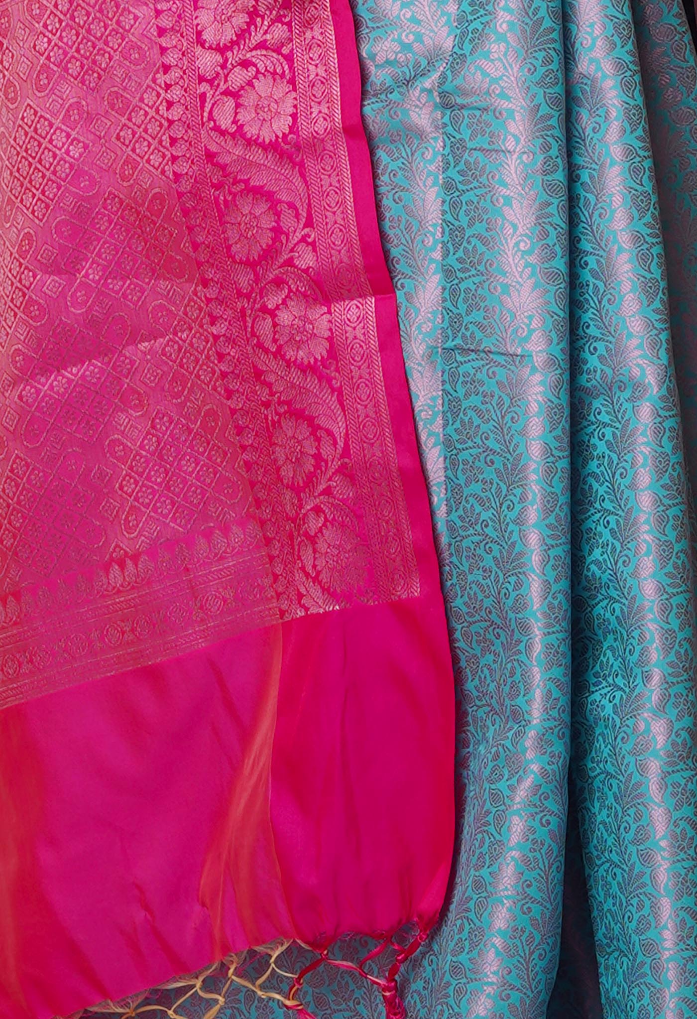 Blue  Fancy Banarasi Silk Saree-UNM70149