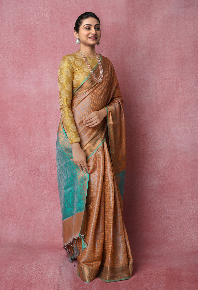 Pumpkin Orange  Fancy Banarasi Silk Saree-UNM70151