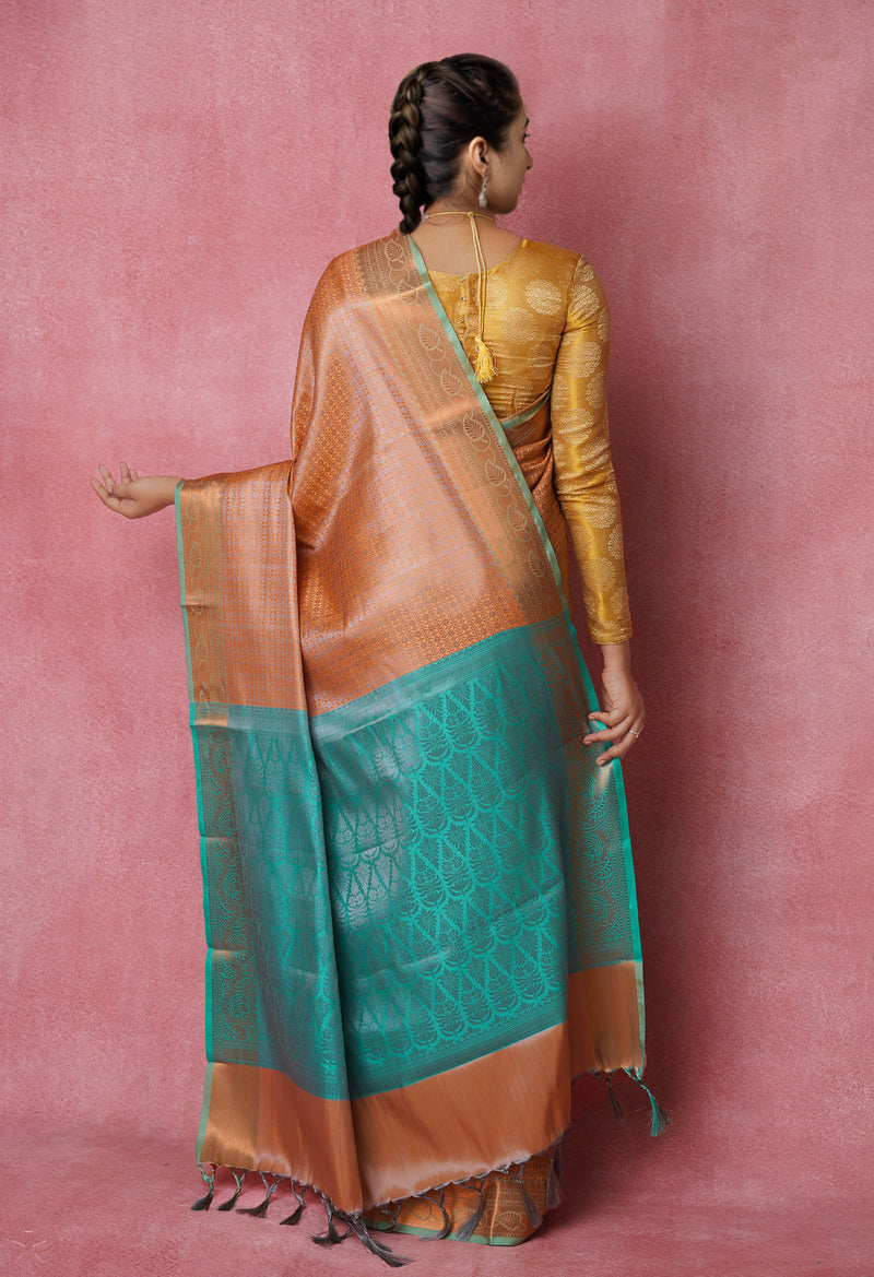 Pumpkin Orange  Fancy Banarasi Silk Saree-UNM70151