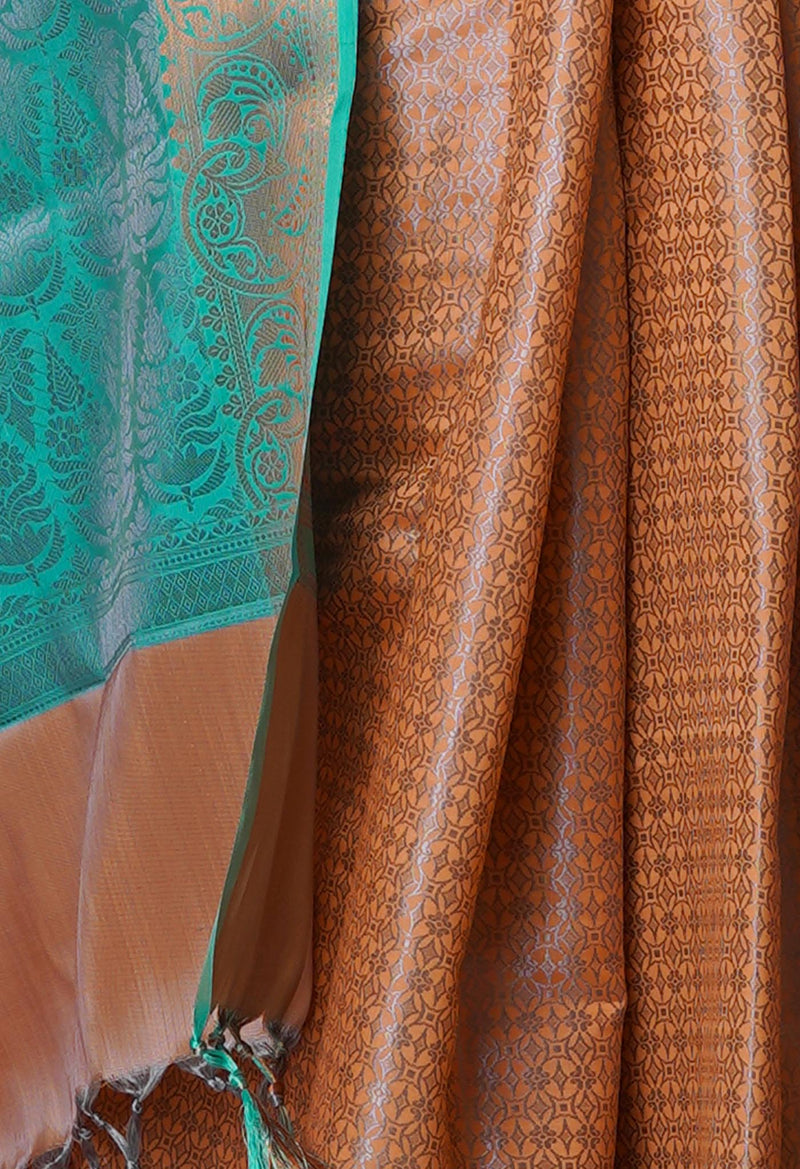 Pumpkin Orange  Fancy Banarasi Silk Saree-UNM70151