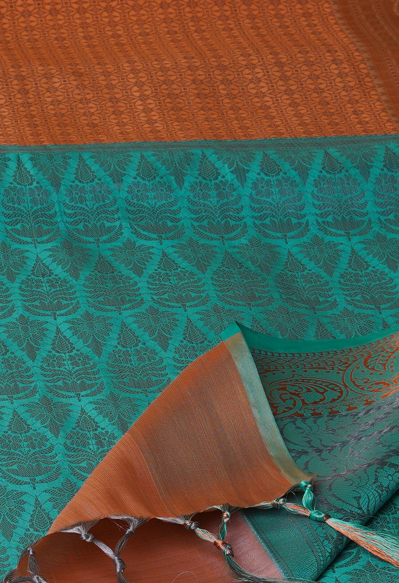 Pumpkin Orange  Fancy Banarasi Silk Saree-UNM70151