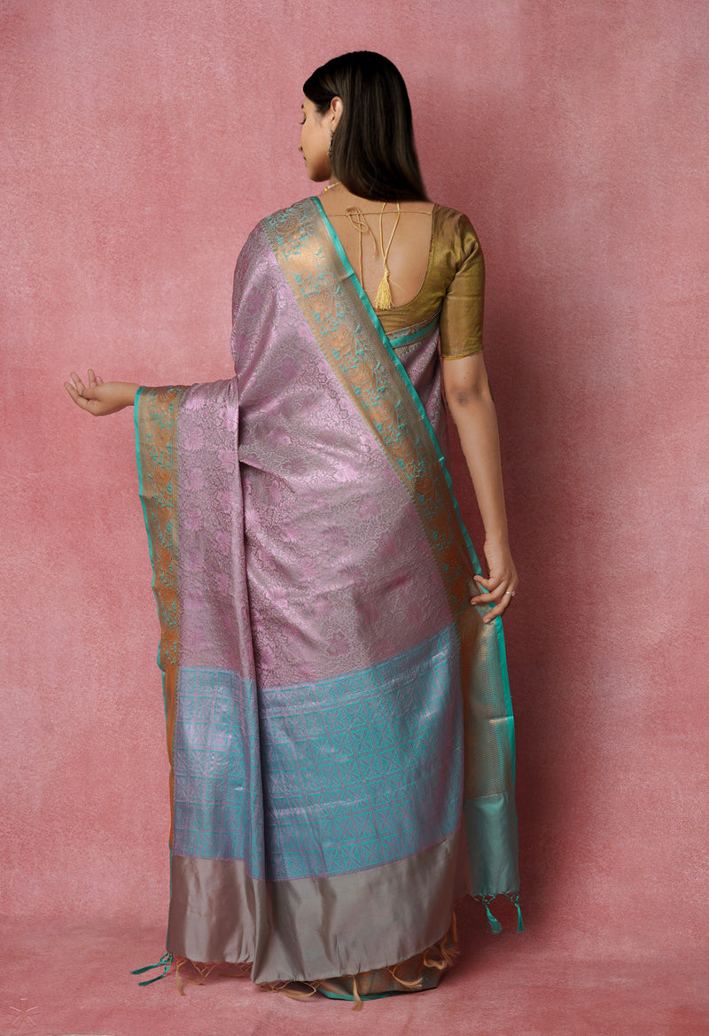 Grey  Fancy Banarasi Silk Saree-UNM70159