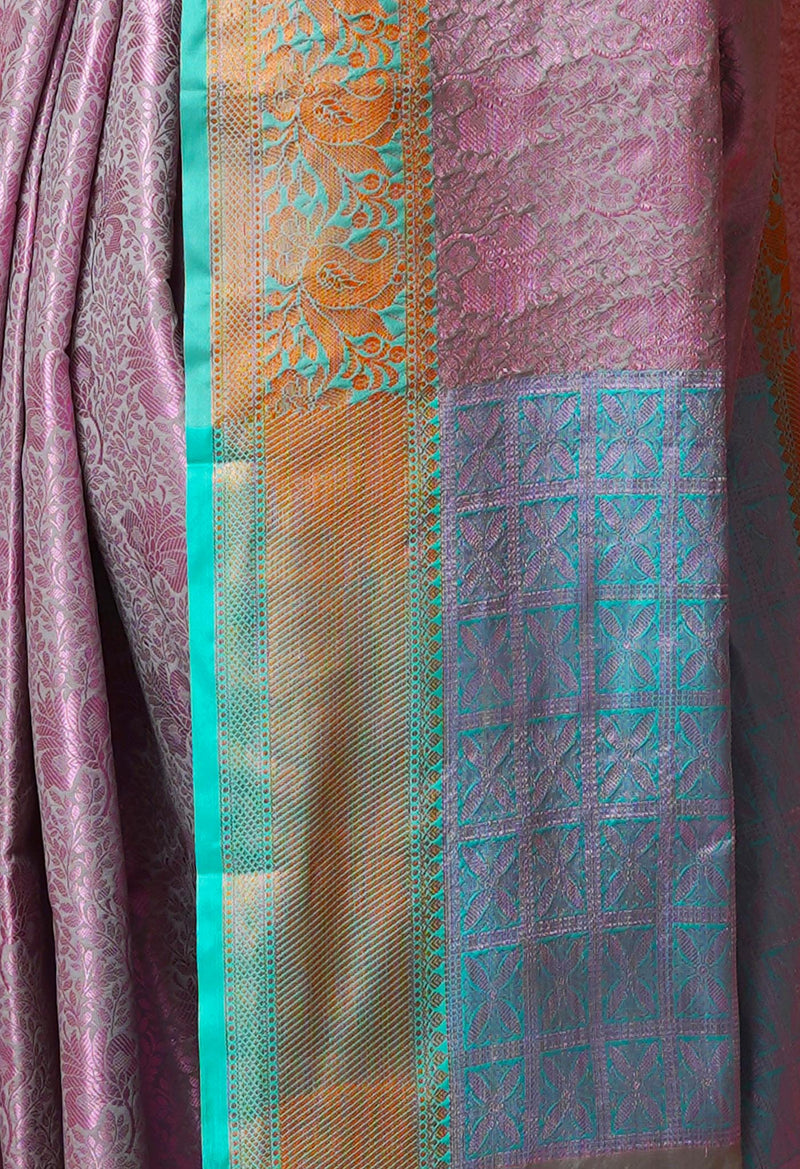 Grey  Fancy Banarasi Silk Saree-UNM70159