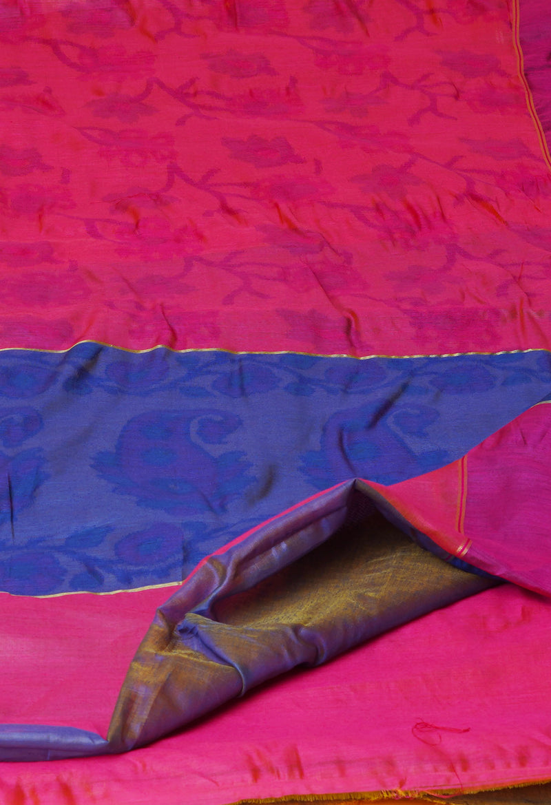 Pink  Digital Printed Chanderi  Sico Saree-UNM70176