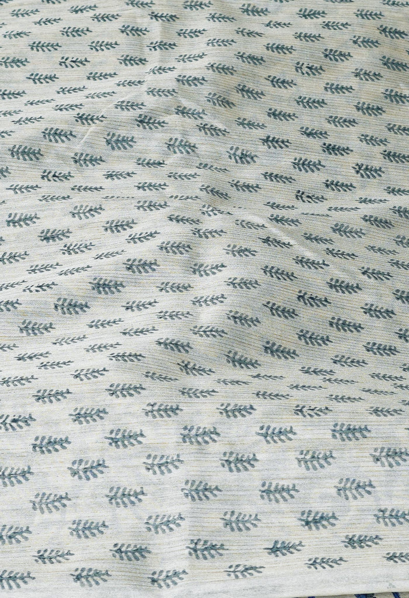Cream Pure Handloom Bengal Tussar  Silk Saree-UNM70202